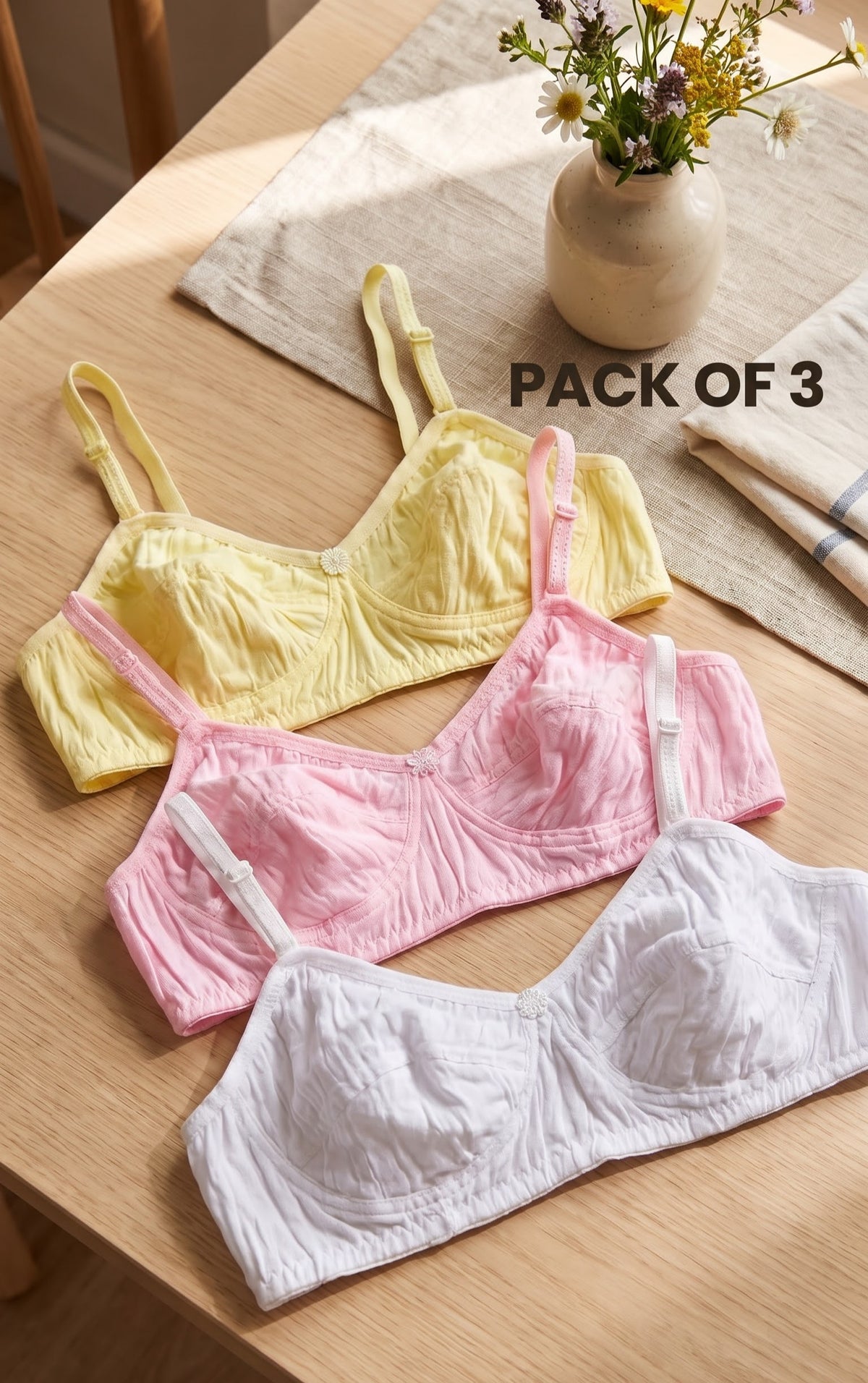 Essential 3-Pack Hosiery Bras