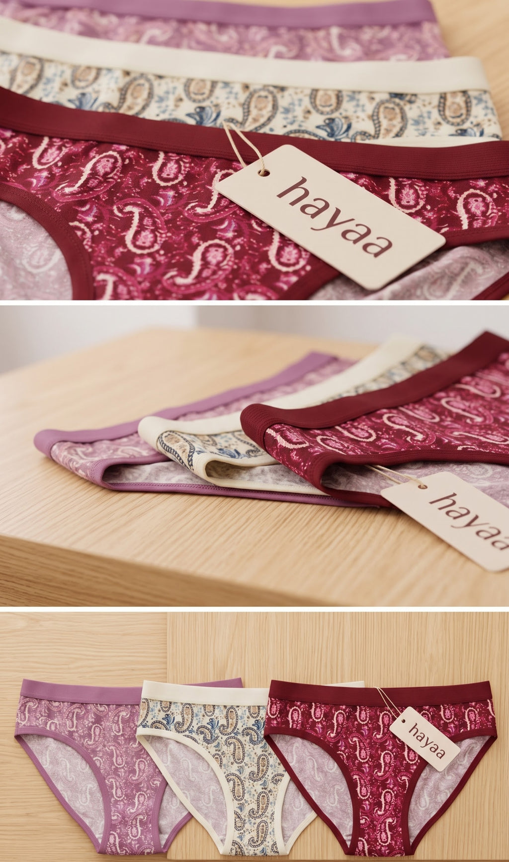 Hipster Style - Full Coverage Panties, Pack of 3.